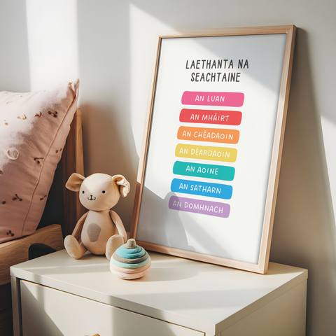 Laethanta na Seachtaine Nursery Print