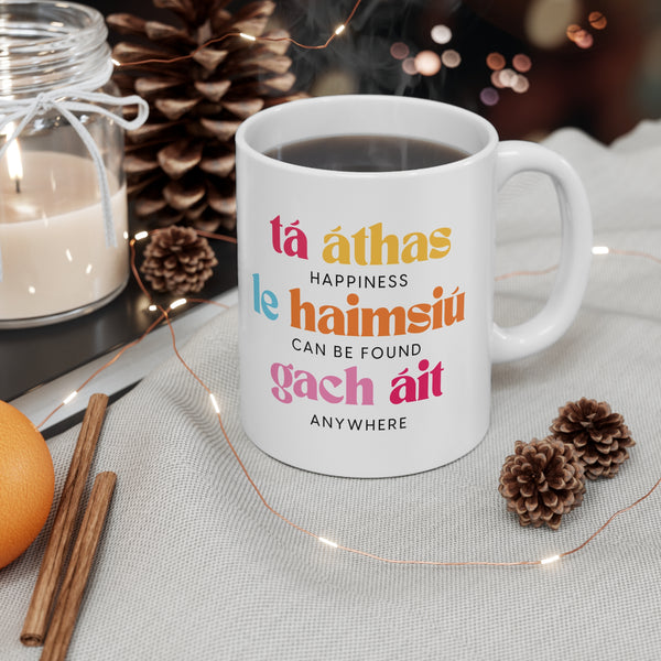 Happy Irish Mug, Irish Language Gaeilge Tea Cup, Ireland Coffee Mug, St Patrick's Day Gift, Kitchen Drinkware