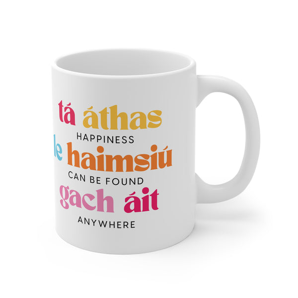 Happy Irish Mug, Irish Language Gaeilge Tea Cup, Ireland Coffee Mug, St Patrick's Day Gift, Kitchen Drinkware