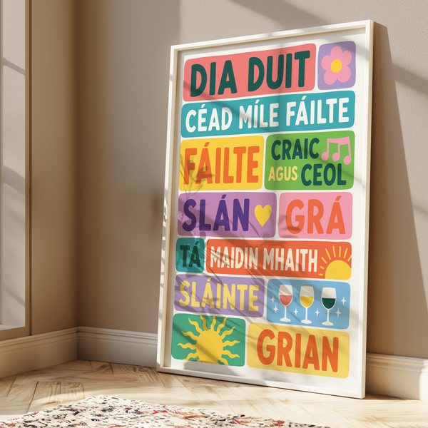 Irish Language Phrases Print