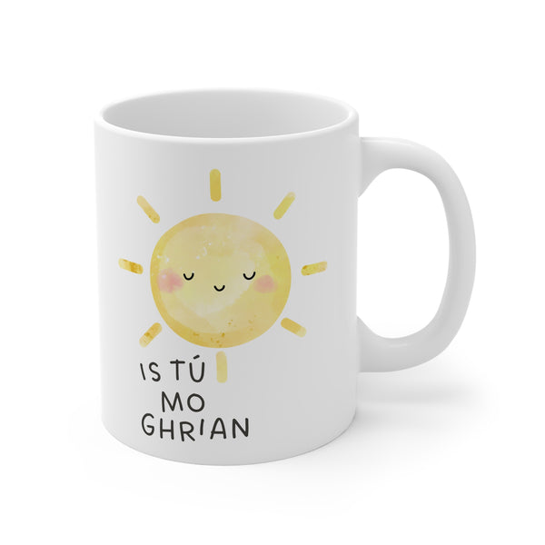 Sunshine Irish Language Mug, Bright Wholesome Gaelic Coffee Cup, You Are My, Gift Idea, St Patrick's Day, White Ceramic Tea Mug
