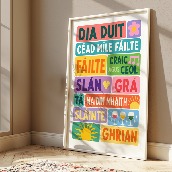 Irish Language Phrases Print