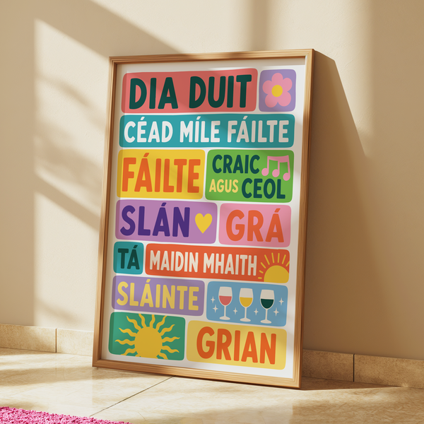 Irish Language Phrases Print