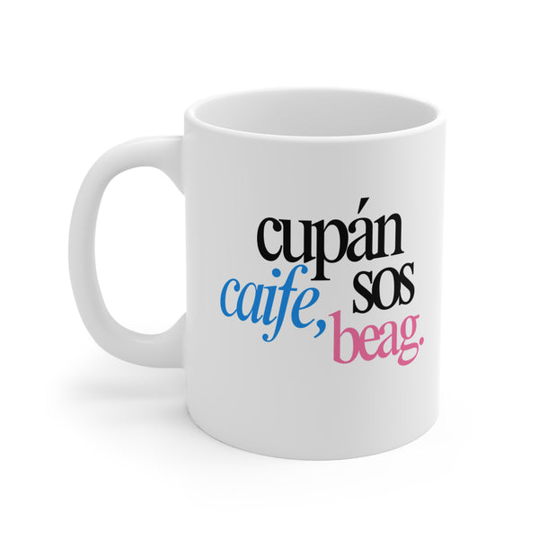 Cupán Caife  Mug, Irish Language Gaeilge Tea Cup, Ireland Coffee Mug, St Patrick's Day Gift, Kitchen Drinkware