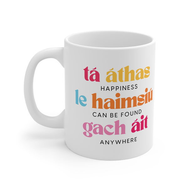 Happy Irish Mug, Irish Language Gaeilge Tea Cup, Ireland Coffee Mug, St Patrick's Day Gift, Kitchen Drinkware