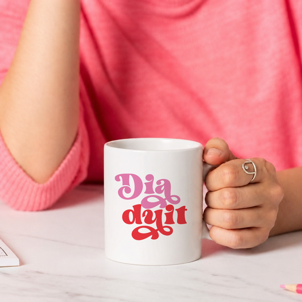 Dia Ditch Pink and Red Mug
