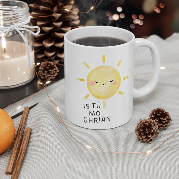 Sunshine Irish Language Mug, Bright Wholesome Gaelic Coffee Cup, You Are My, Gift Idea, St Patrick's Day, White Ceramic Tea Mug
