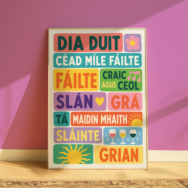 Irish Language Phrases Print
