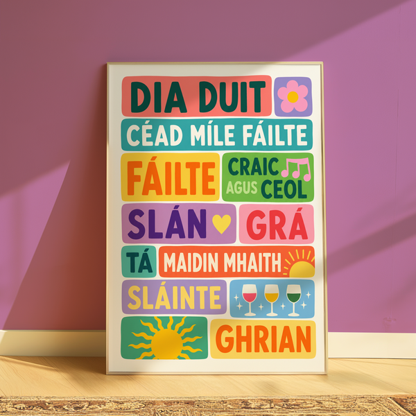 Irish Language Phrases Print