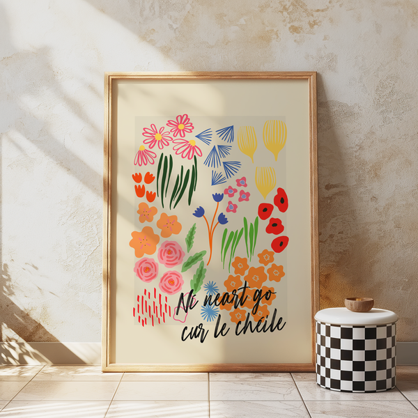 Ní neart go cur le chéile - Seanfhocail Floral Set Print