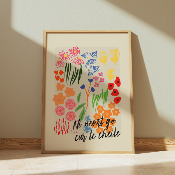 Ní neart go cur le chéile - Seanfhocail Floral Set Print